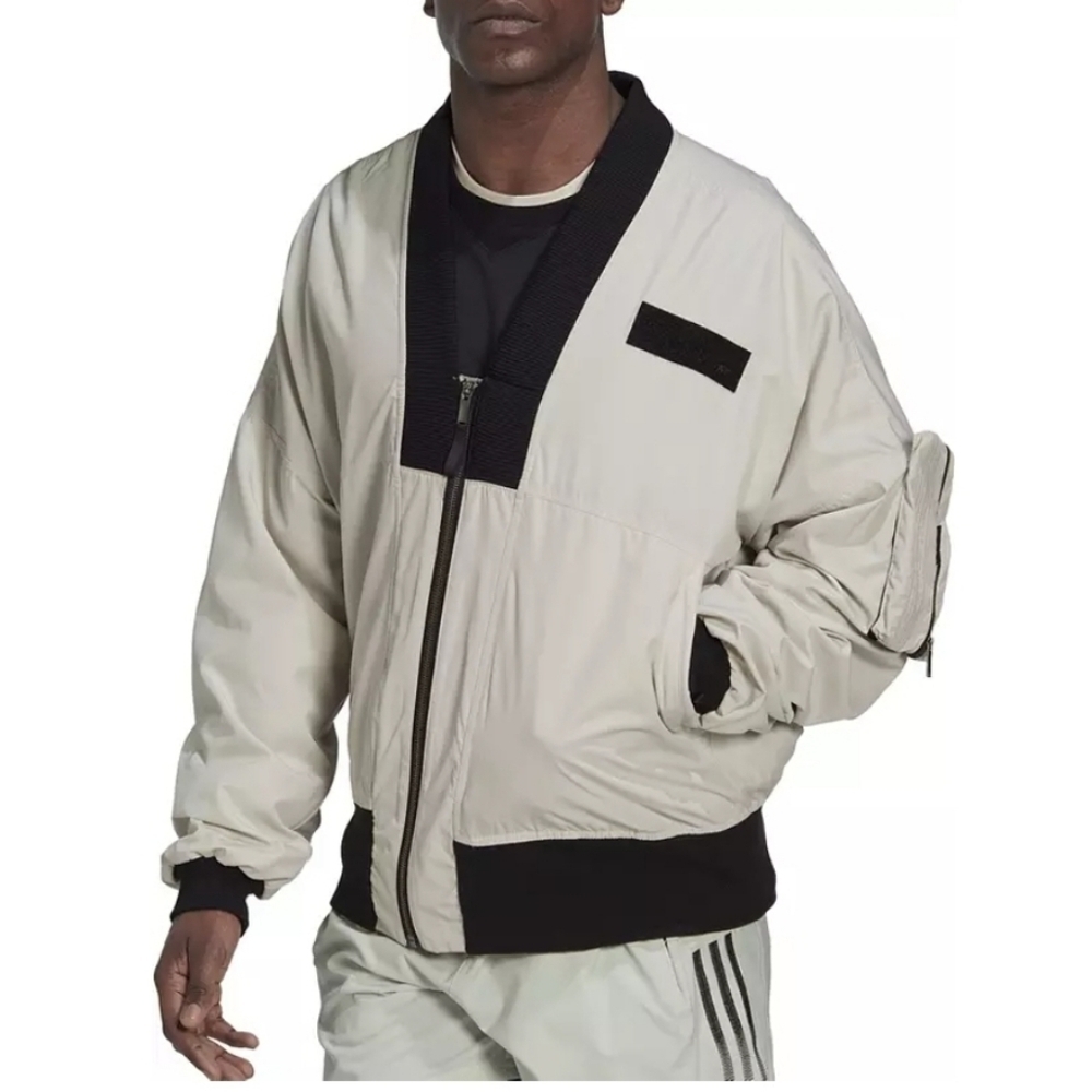 adidas Parley Bomber Jacket Mens Large Alumina Full Zip